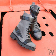 Черевики із сірого нубуку Арт. 12-30R/21855