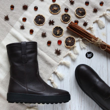 Полусапоги из кожи флотар цвета какао Арт. 12-2(Ls6)