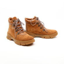 Ботинки со шнуровкой из рыжей замши и кожи Арт. As-3/15