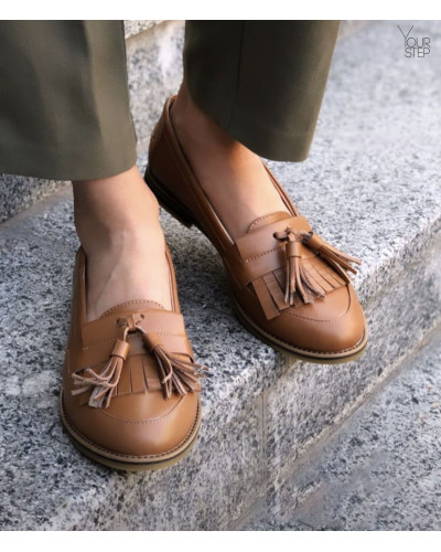 Лофери із рудої шкіри Арт. 05-15/12