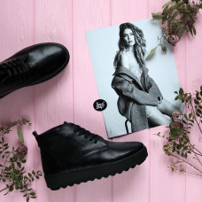 Черевики із чорної шкіри Арт.12-20(Ls6)