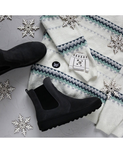 Ботинки из темно-серой замши 12-1(Ls6)