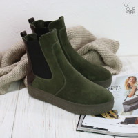 Челсі із замші кольору хакі Арт. 12-1Ls