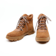 Ботинки со шнуровкой из рыжей замши и кожи Арт. As-3/15