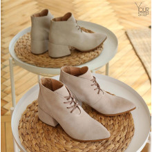 Ботильоны из замши бежевого цвета Арт. 657-10/w324Ок