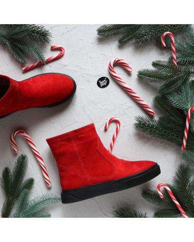 Ботинки из красного нубука Арт. 12-19/21852