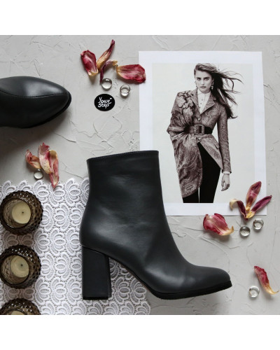 Ботильоны из кожи цвета графит Арт. 52-3Ок