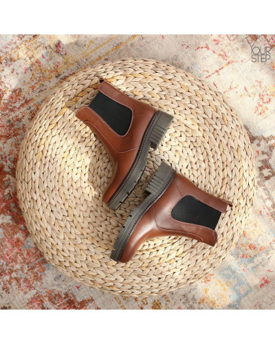 Ботинки Челси из рыжей кожи  Арт. 12-1/As17