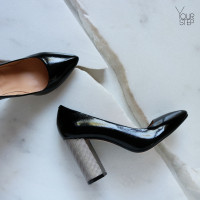 Чорні лакові туфлі-човники Арт. 35-1/42 Serebro