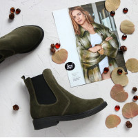 Челсі із замші кольору хакі 12-1(Sn4)