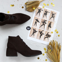 Ботильоны из замши цвета шоколад Арт. 657-10/w324Ок