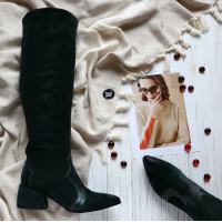 Класичні прямі чоботи на підборах Арт. 657-12/w324Ок