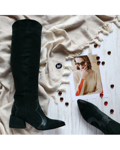 Класичні прямі чоботи на підборах Арт. 657-12/w324Ок