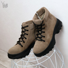 Ботинки со шнуровкой из замши цвета капучино  Арт. As-4/247