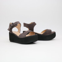 Босоніжки з замші на танкетці Арт. 352-2