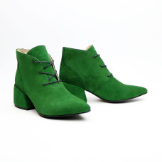 Ботильоны из замши зеленого цвета Арт. 657-10/w324Ок