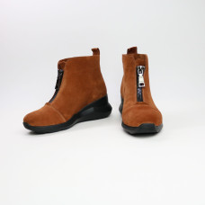Ботинки из рыжей замши с молнией спереди Арт. As-7/21955