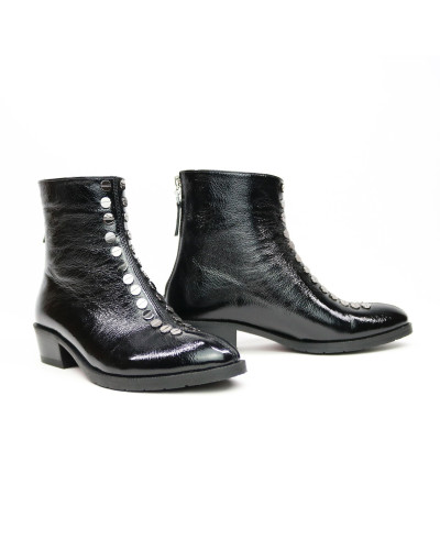 Ботинки из черного наплака с фурнитурой Арт. 306-6