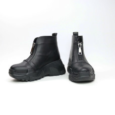 Ботинки из черной кожи с молнией спереди Арт. As-7/21950