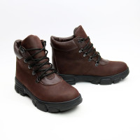 Ботинки со шнуровкой из кожи оттенка шоколад Арт. As-3/15