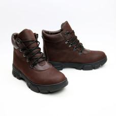 Ботинки со шнуровкой из кожи оттенка шоколад Арт. As-3/15