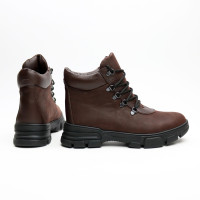 Ботинки со шнуровкой из кожи оттенка шоколад Арт. As-3/15