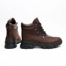 Ботинки со шнуровкой из кожи оттенка шоколад Арт. As-3/15