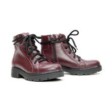 Ботинки со шнуровкой из кожи цвета бордо Арт. As-4/17