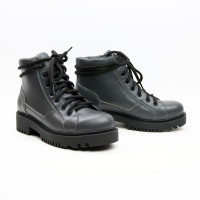 Ботинки со шнуровкой из кожи цвета графит Арт. 51-3/21855