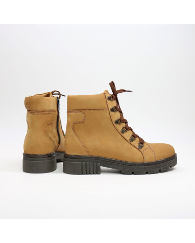 Ботинки со шнуровкой из нубука рыжего цвета Арт. As-4/17Р