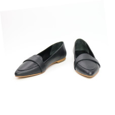 Чорні шкіряні балетки з гострим носком — стримана жіночність та бездоганний комфорт (Арт. 17‑7П)