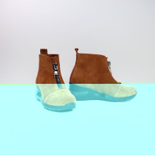 Ботинки из рыжей замши с молнией спереди Арт. As-7/21955