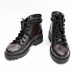 Ботинки со шнуровкой из кожи оттенка шоколад Арт. 51-3/21855
