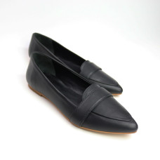 Чорні шкіряні балетки з гострим носком — стримана жіночність та бездоганний комфорт (Арт. 17‑7П)