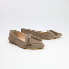 Замшеві балетки з китицями в кольорі капучино — витонченість і щоденний комфорт (Арт. 17‑7К)