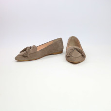 Замшеві балетки з китицями в кольорі капучино — витонченість і щоденний комфорт (Арт. 17‑7К)