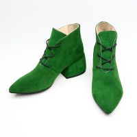 Ботильоны из замши зеленого цвета Арт. 657-10/w324Ок