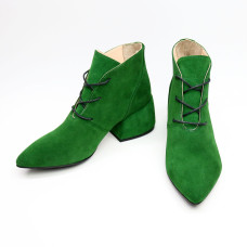 Ботильоны из замши зеленого цвета Арт. 657-10/w324Ок