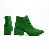 Ботильоны из замши зеленого цвета Арт. 657-10/w324Ок