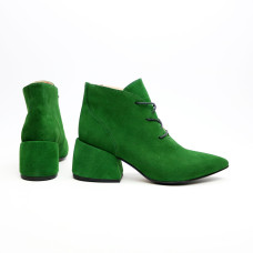 Ботильоны из замши зеленого цвета Арт. 657-10/w324Ок