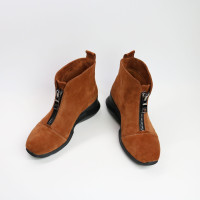 Ботинки из рыжей замши с молнией спереди Арт. As-7/21955