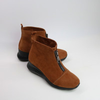 Ботинки из рыжей замши с молнией спереди Арт. As-7/21955