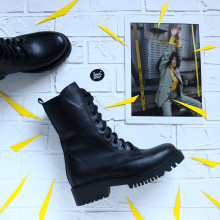 Чорні шкіряні черевики Арт. 12-30/21855б/ф