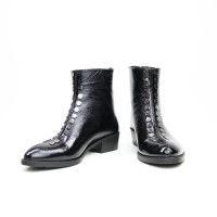 Ботинки из черного наплака с фурнитурой Арт. 306-6