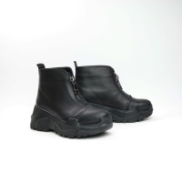 Ботинки из черной кожи с молнией спереди Арт. As-7/21950