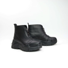 Ботинки из черной кожи с молнией спереди Арт. As-7/21950