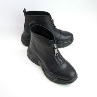 Ботинки из черной кожи с молнией спереди Арт. As-7/21950