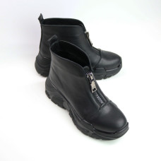 Ботинки из черной кожи с молнией спереди Арт. As-7/21950