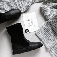 Ботинки из кожи и замши черного цвета Арт. 12-2/21852