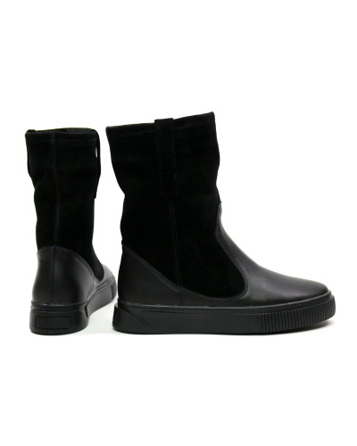 Ботинки из кожи и замши черного цвета Арт. 12-2/21852